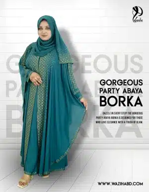 Gorgeous Party Abaya Sea-Green color