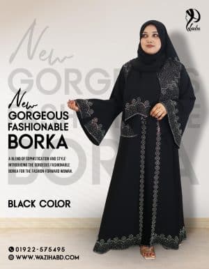 Gorgeous Fashionable Borka – Black Color Design