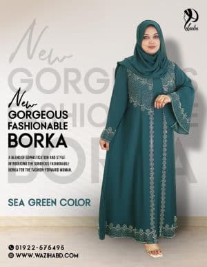 Gorgeous Fashionable Borka – Sea Green Color Design